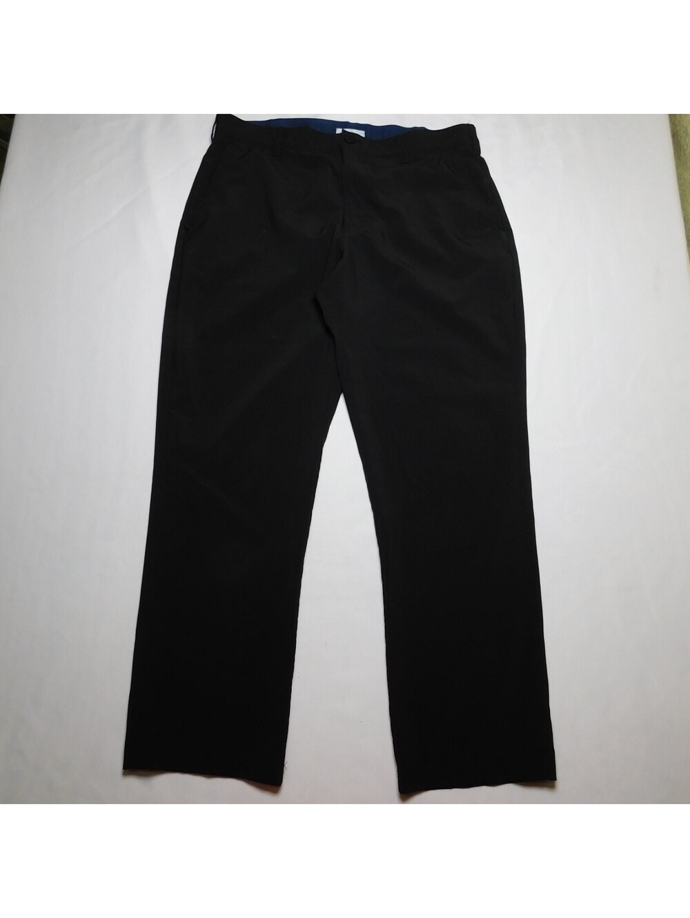 IZOD Golf Mens Performance Pants Size 34x29 Black Flat Front Slacks Chinos 34 x